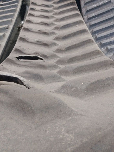 Photo of rubber tracks before
